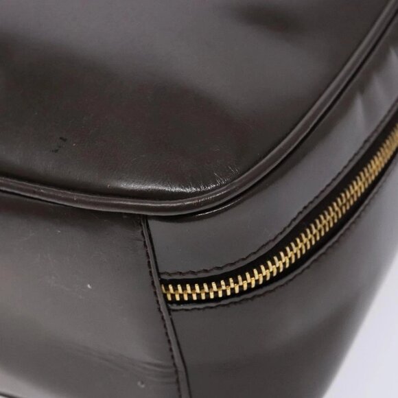GUCCI Bamboo Vanity Hand Bag Patent leather Brown Gold Auth ep10340 - Picture 4 of 16